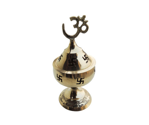 Brass Table Oil Lamp Om Pakija Deepak 0.06kg